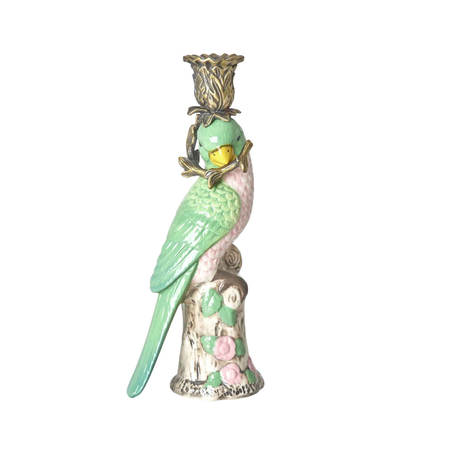 Ceramic Candle Holder in Bird Shape - Green