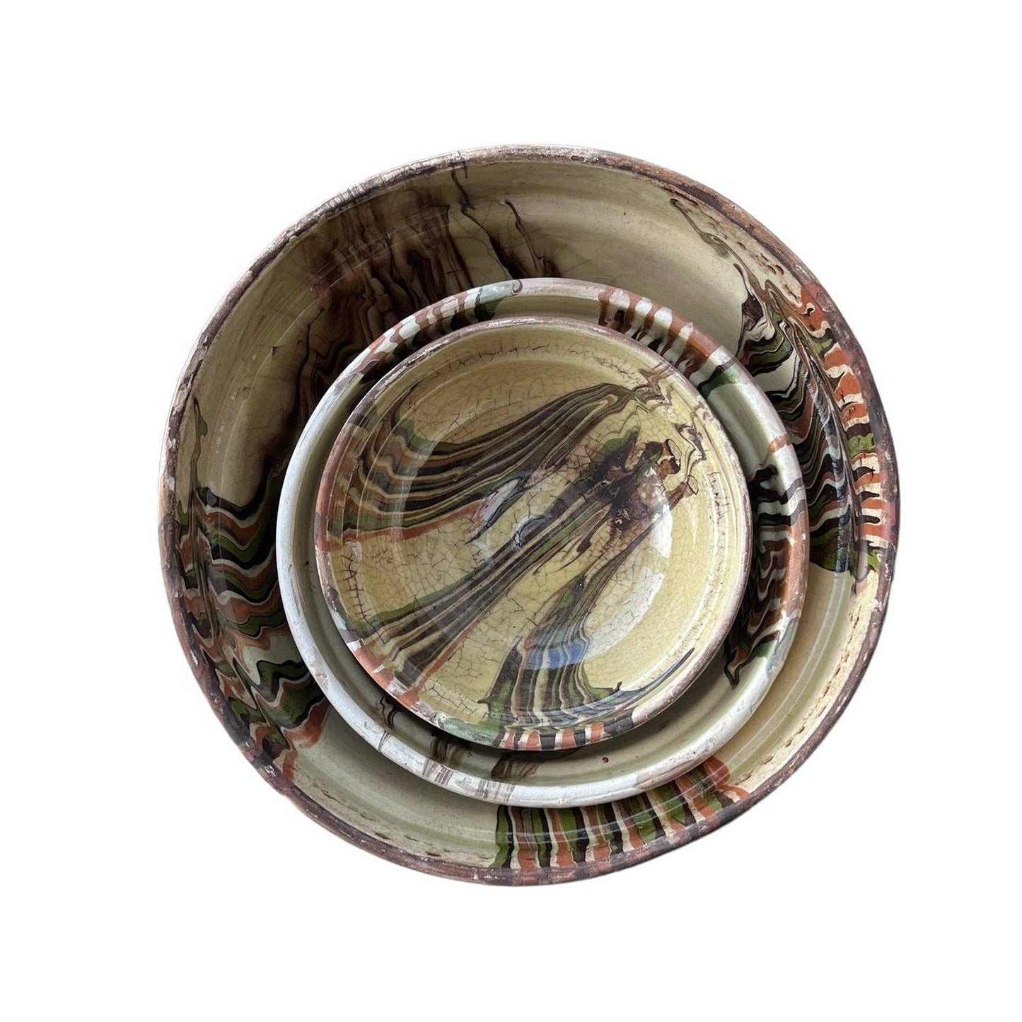 Cottage Crafted Bowl: Marbleized Blue / Small
