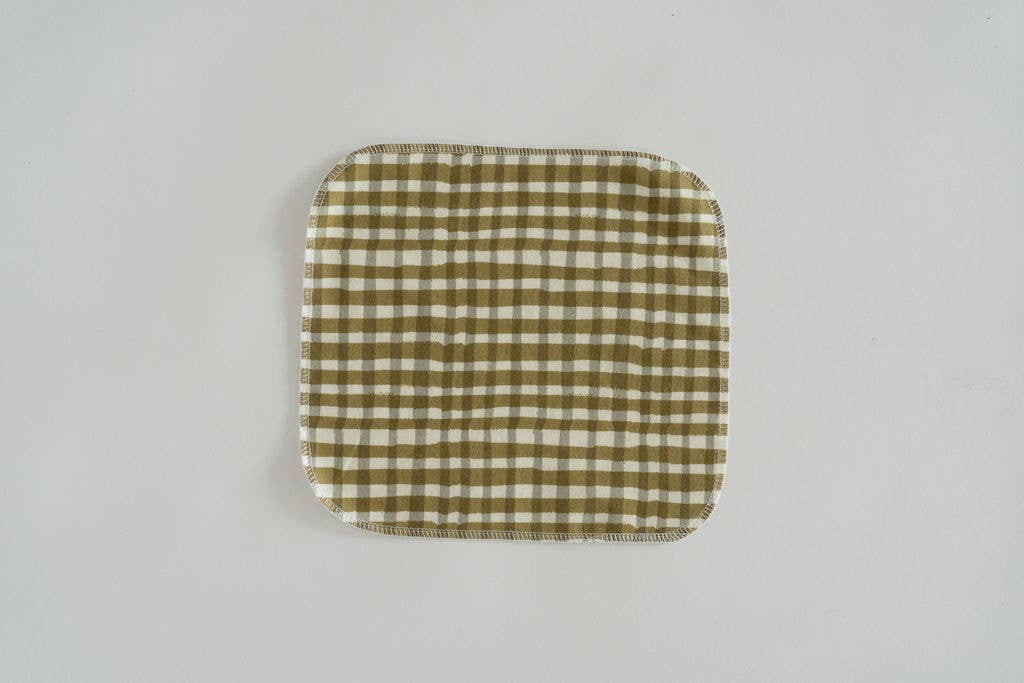 Reusable Paper Towels - Green Gingham : 6 Pack Rolled
