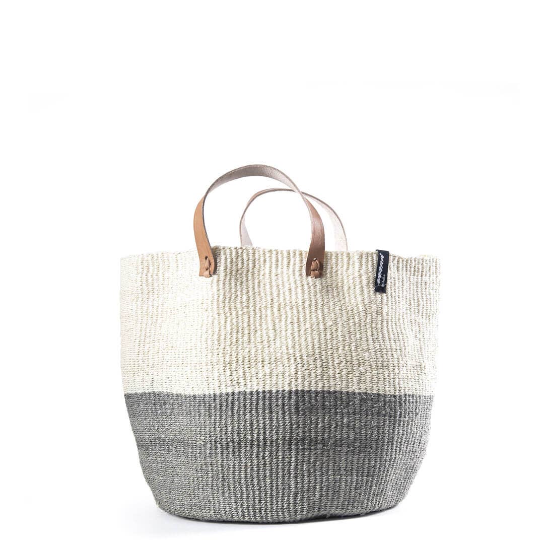 Kiondo market basket | Natural and light grey duo M: M