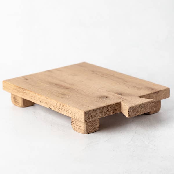 Footed Reclaimed Wood Tray | Made In USA