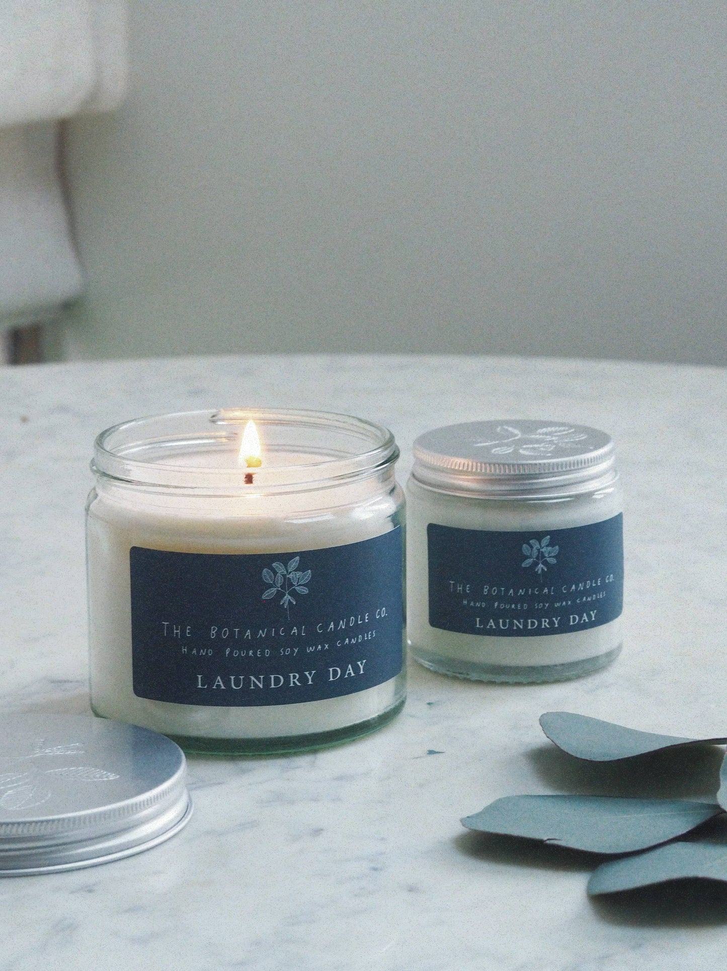 Laundry Day Scented Soy Wax Candles in Jars: Large