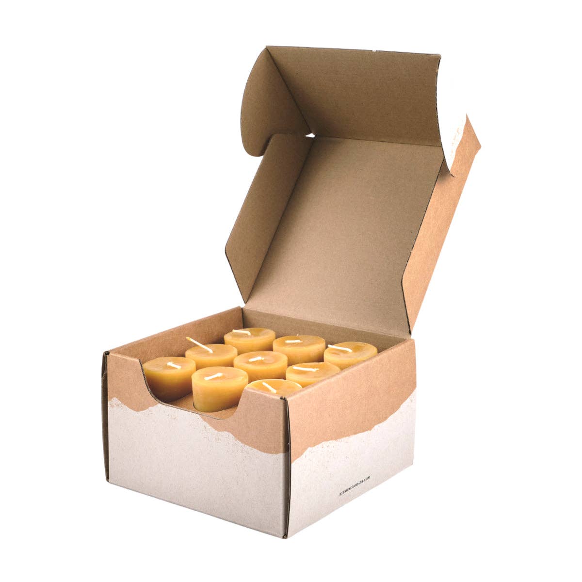 Pure Beeswax Votive Candles - Sustainable & Handcrafted: Raw / 4 Pack