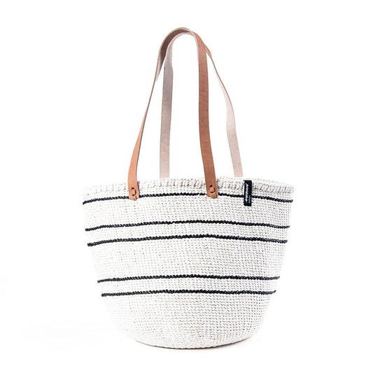 Kiondo shopper basket | 5 black stripes M: M