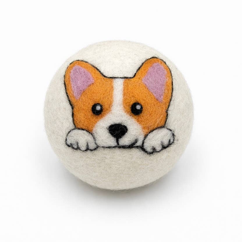 Dogs: Eco Wool Dryer Balls Fair Trade: Corgi