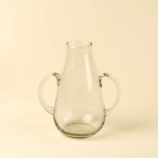 Twin-Handled Glass Vase – Medium, Clear