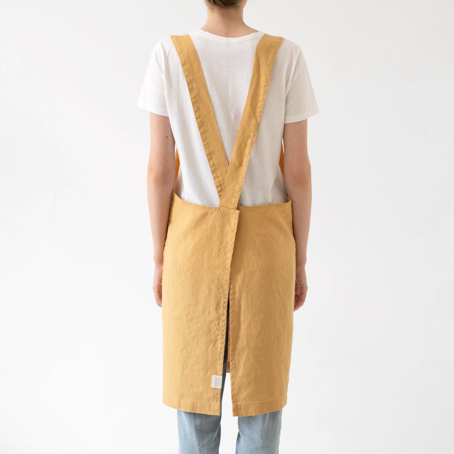 Honey Linen Crossback Apron