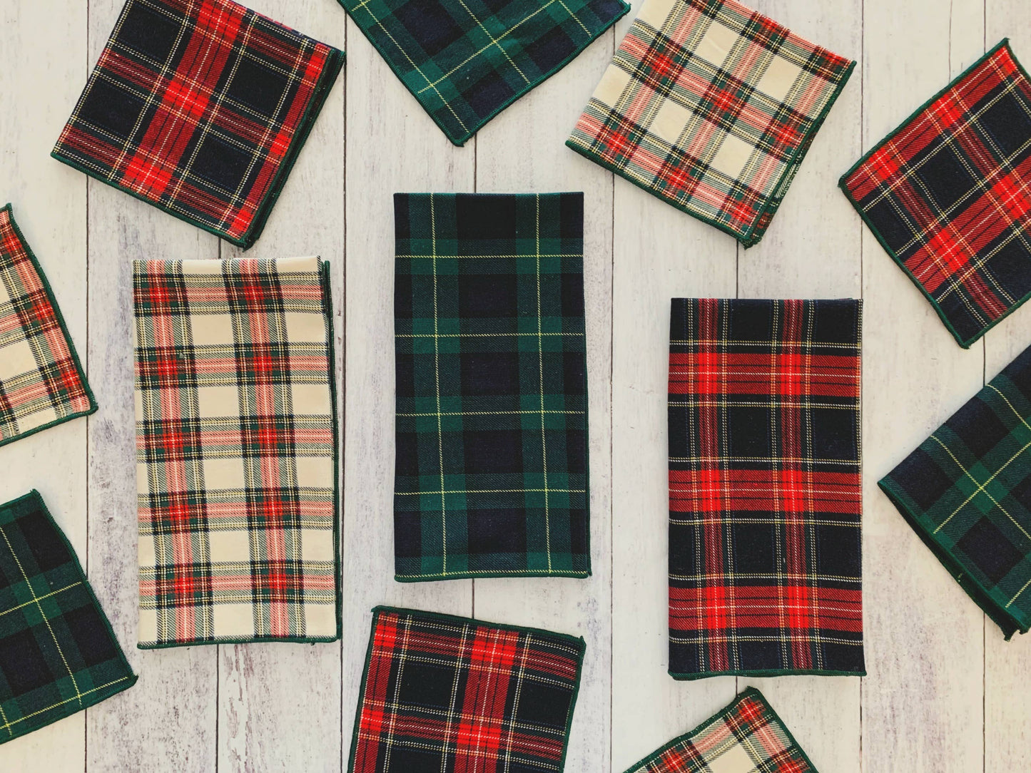 Tartan Cloth Napkins, set of four: Red