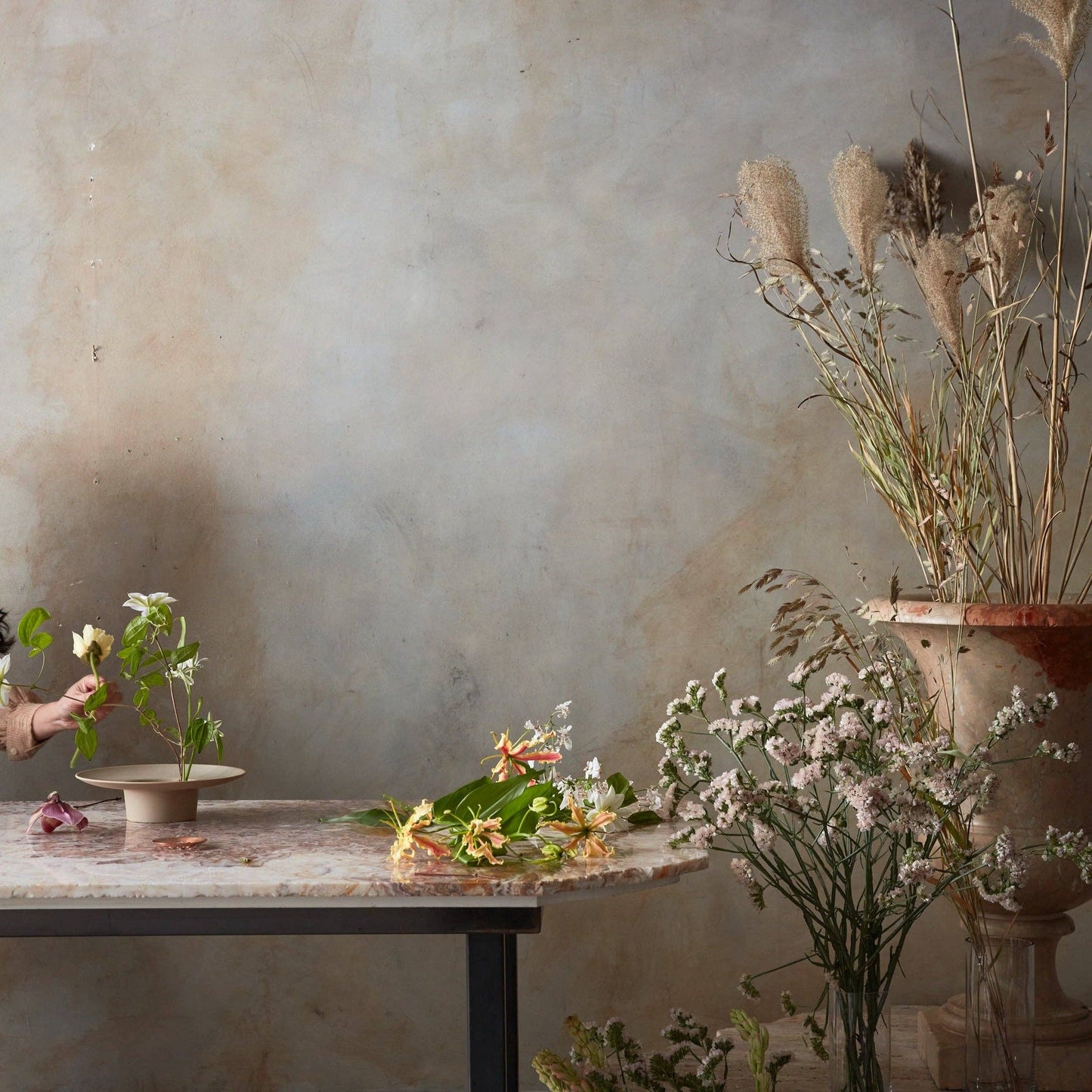 Copper Flower Frog Set