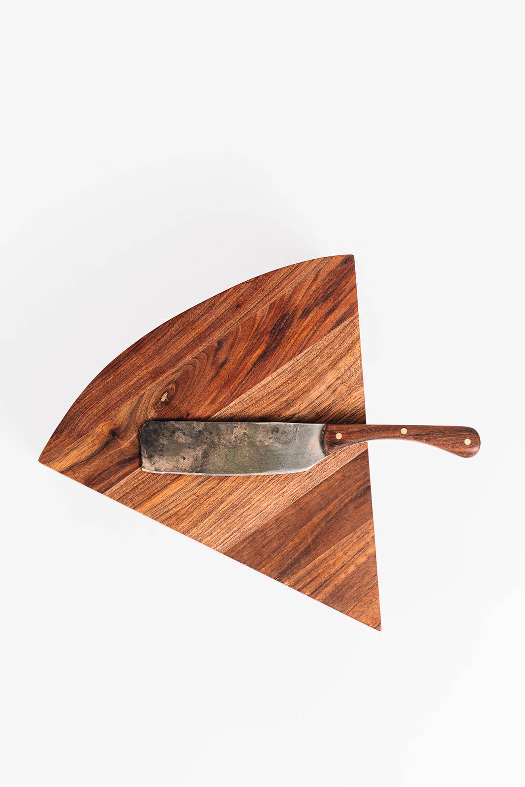 The Cheese Block with Hand-Forged Knife: Walnut