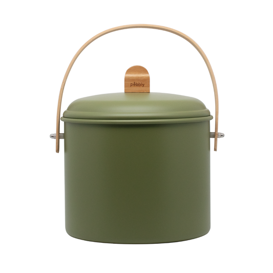 Compost Bin with Charcoal Filter: Olive / 7 Quart