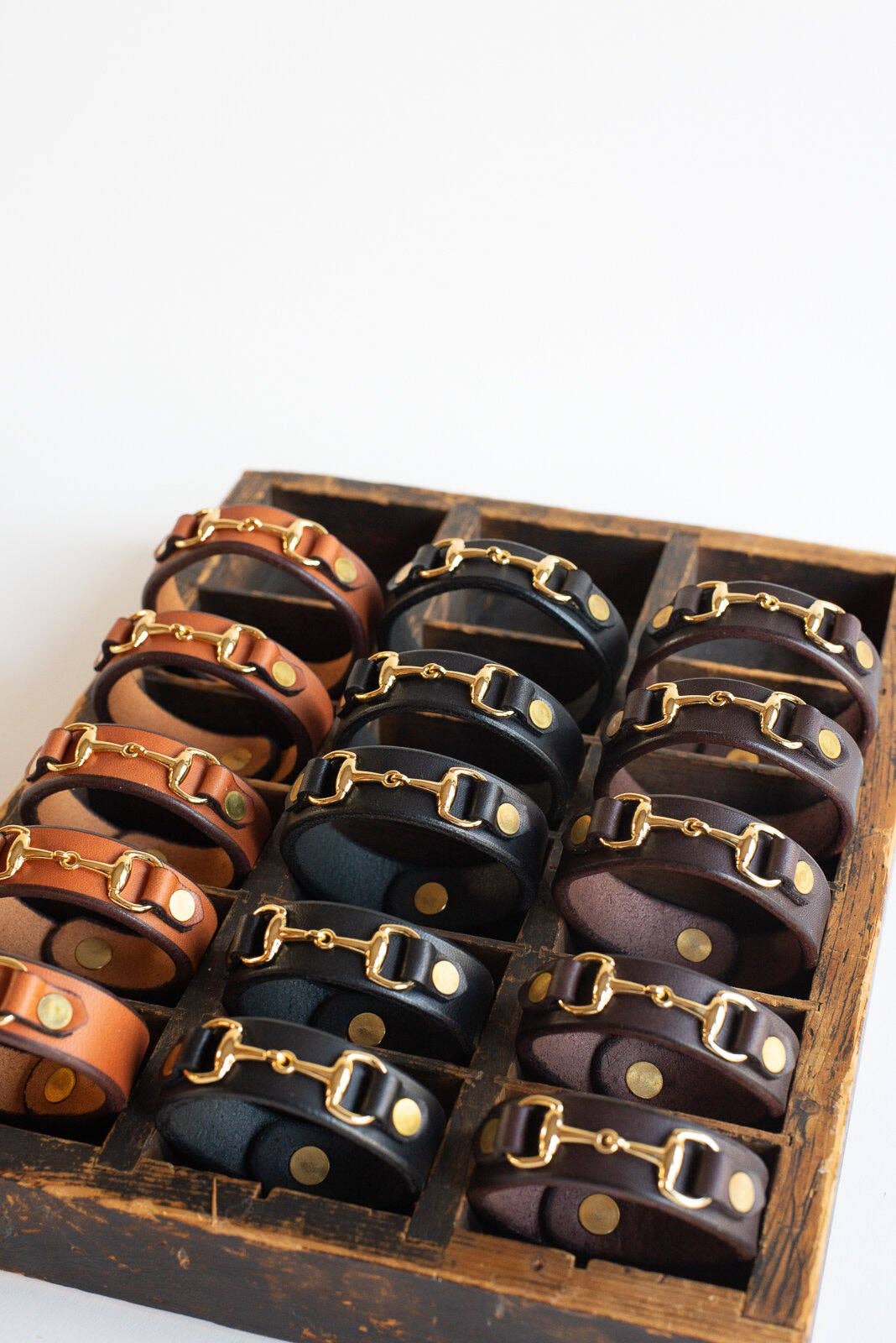 The Leather Bit Bracelet: Small / Tobacco