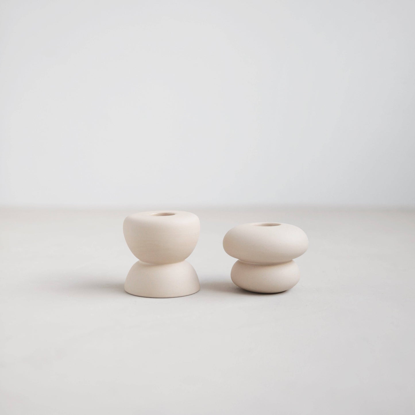 Petite Taper Holders: Matte White / Cone
