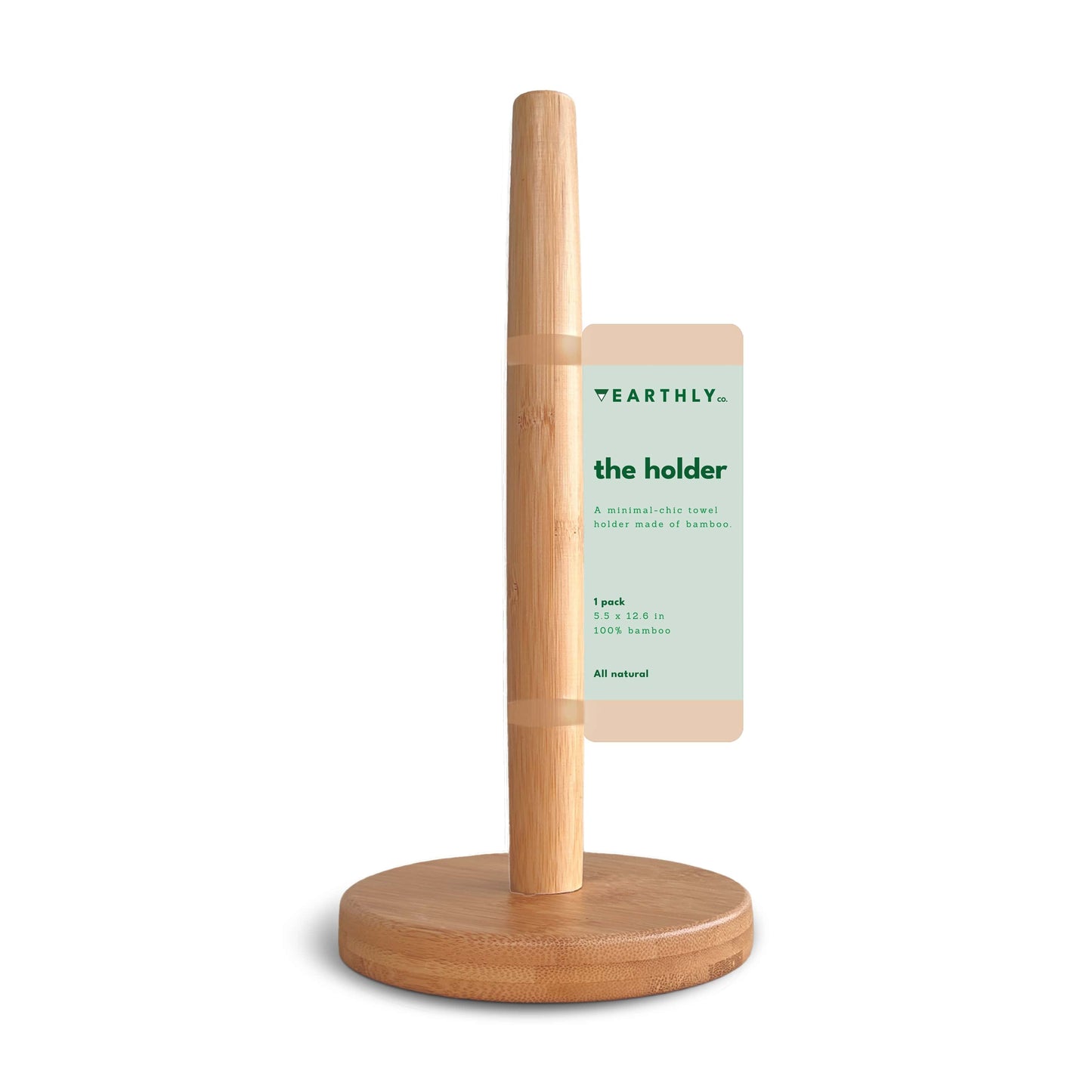 Earthly CO Paper Towel Holder All Natural: Brown / Dia 14x32cm / 5.5x12.6in