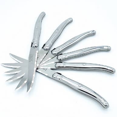 Jean Dubost 6 Stainless Steel Steak Knives