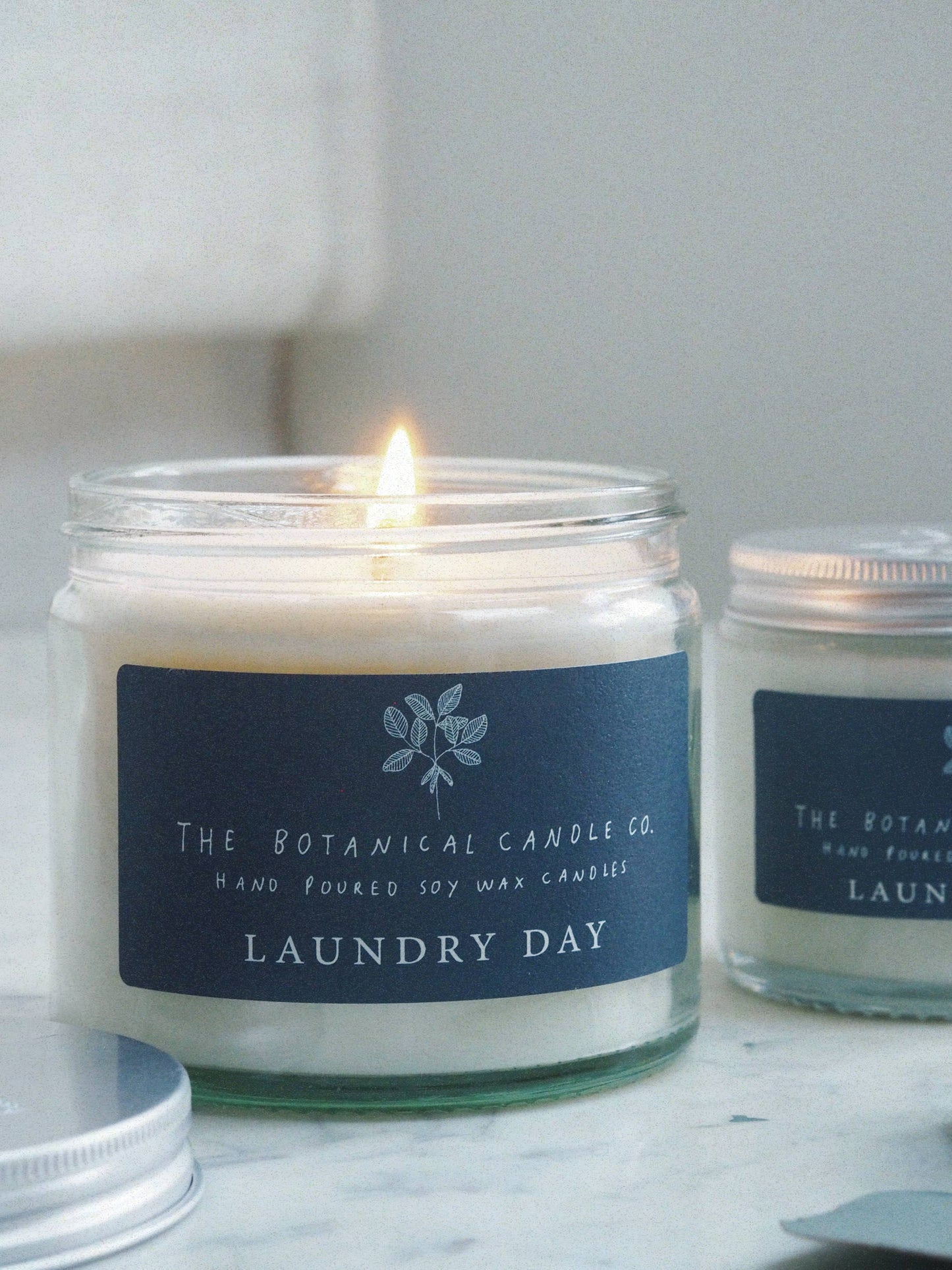 Laundry Day Scented Soy Wax Candles in Jars: Large