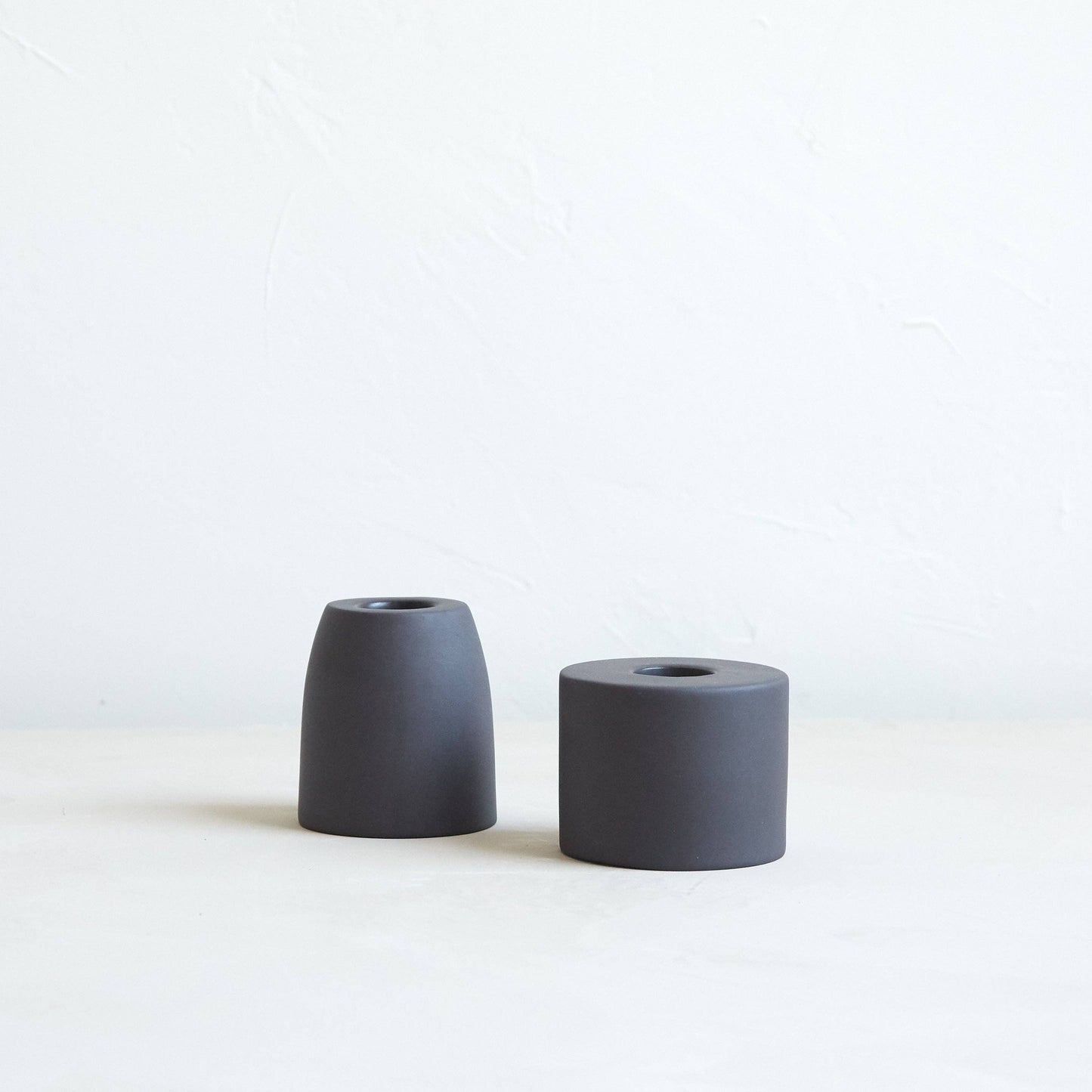 Petite Taper Holders: Matte White / Cone