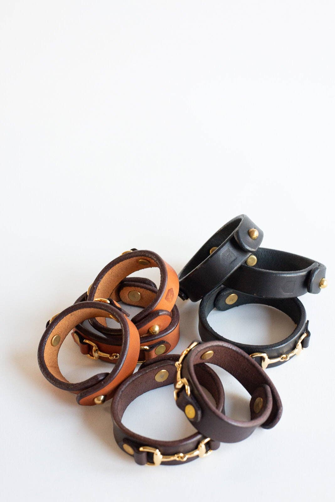 The Leather Bit Bracelet: Small / Tobacco