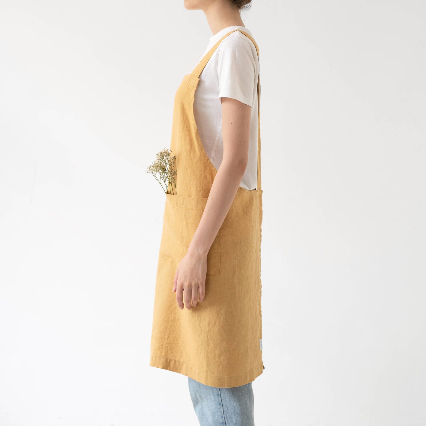 Honey Linen Crossback Apron