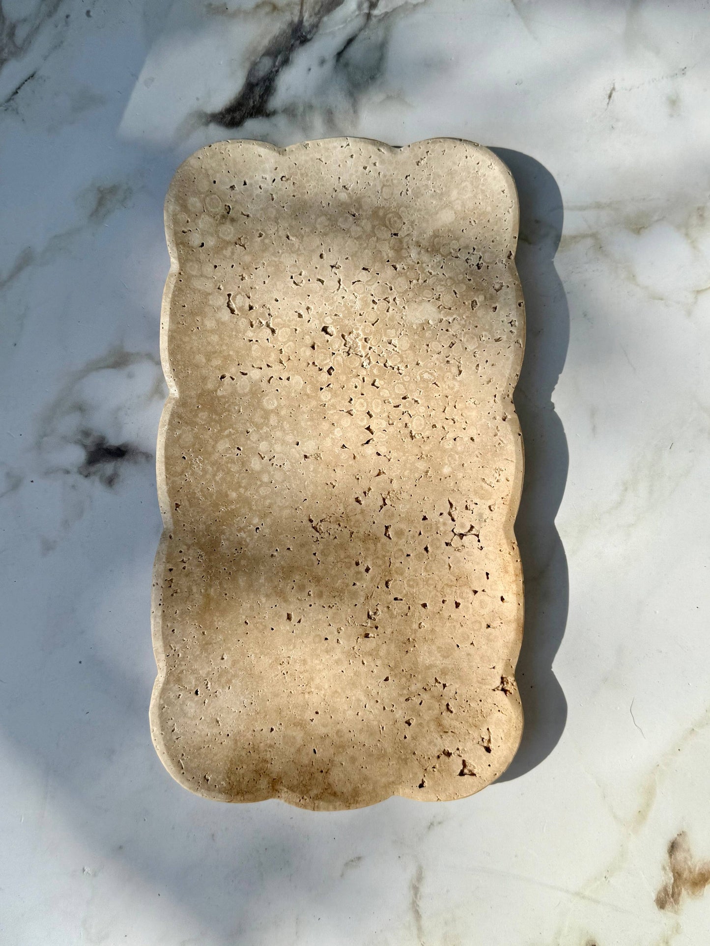 Josaphine Beige Travertine Tray