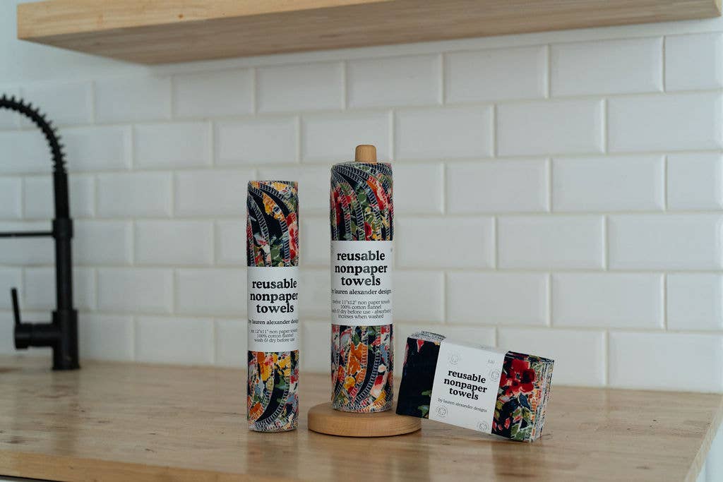 Reusable Paper Towels - Botanist : 6 Pack Rolled