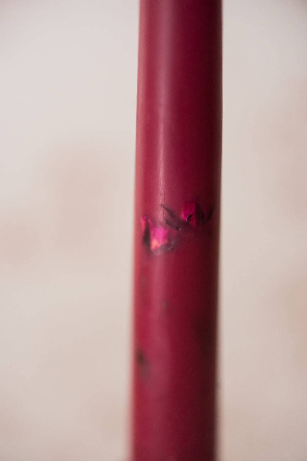 Floral Inlaid Tapered Candle in Burgundy - Set of 3