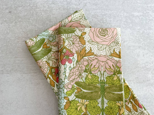 Dragonfly Garden Cloth Napkins, set of four: Dinner