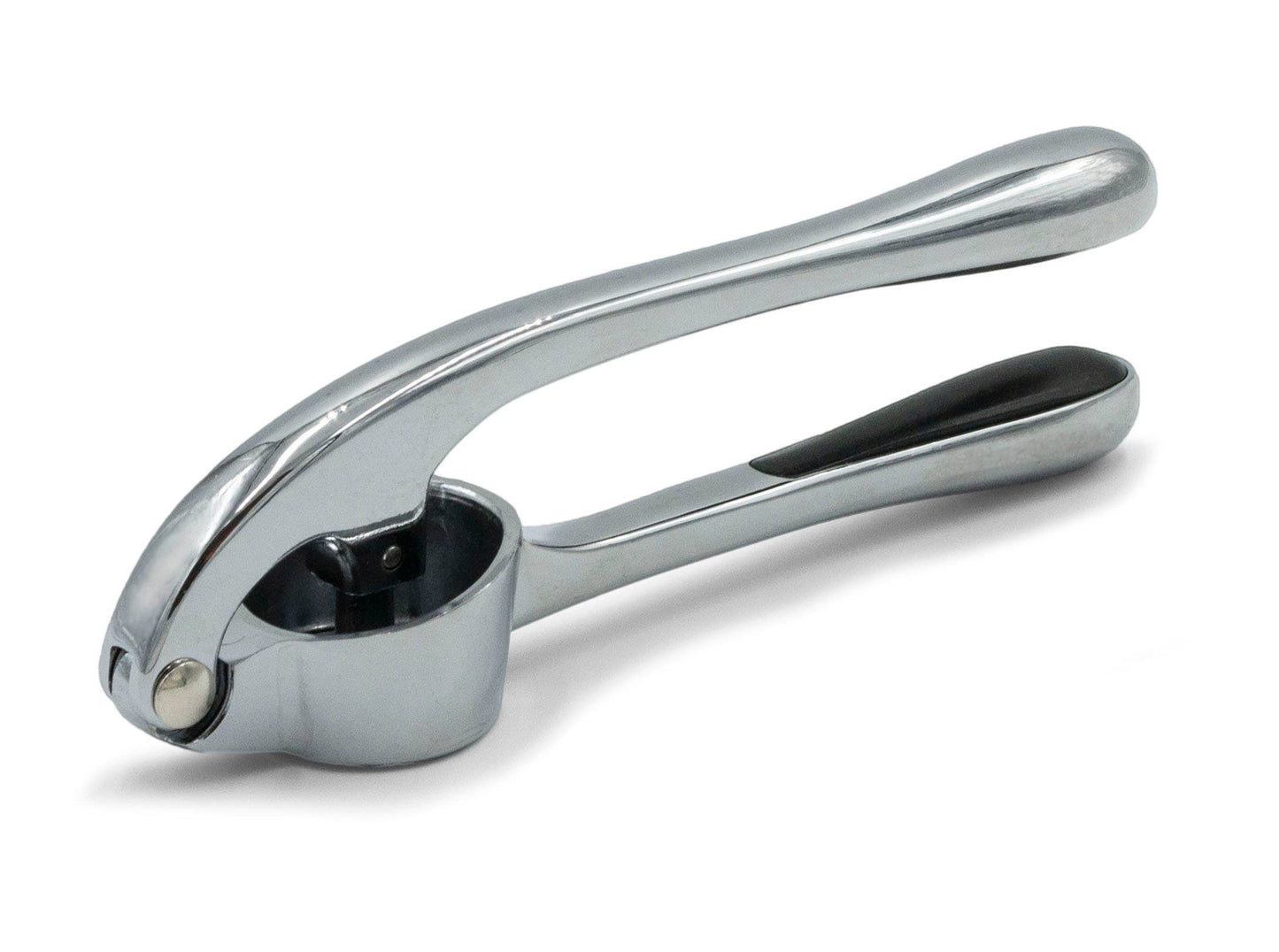 KITCHEN BASICS Garlic Press: Silver / Zinc Alloy / 17x4.5cm/6.7x1.7"