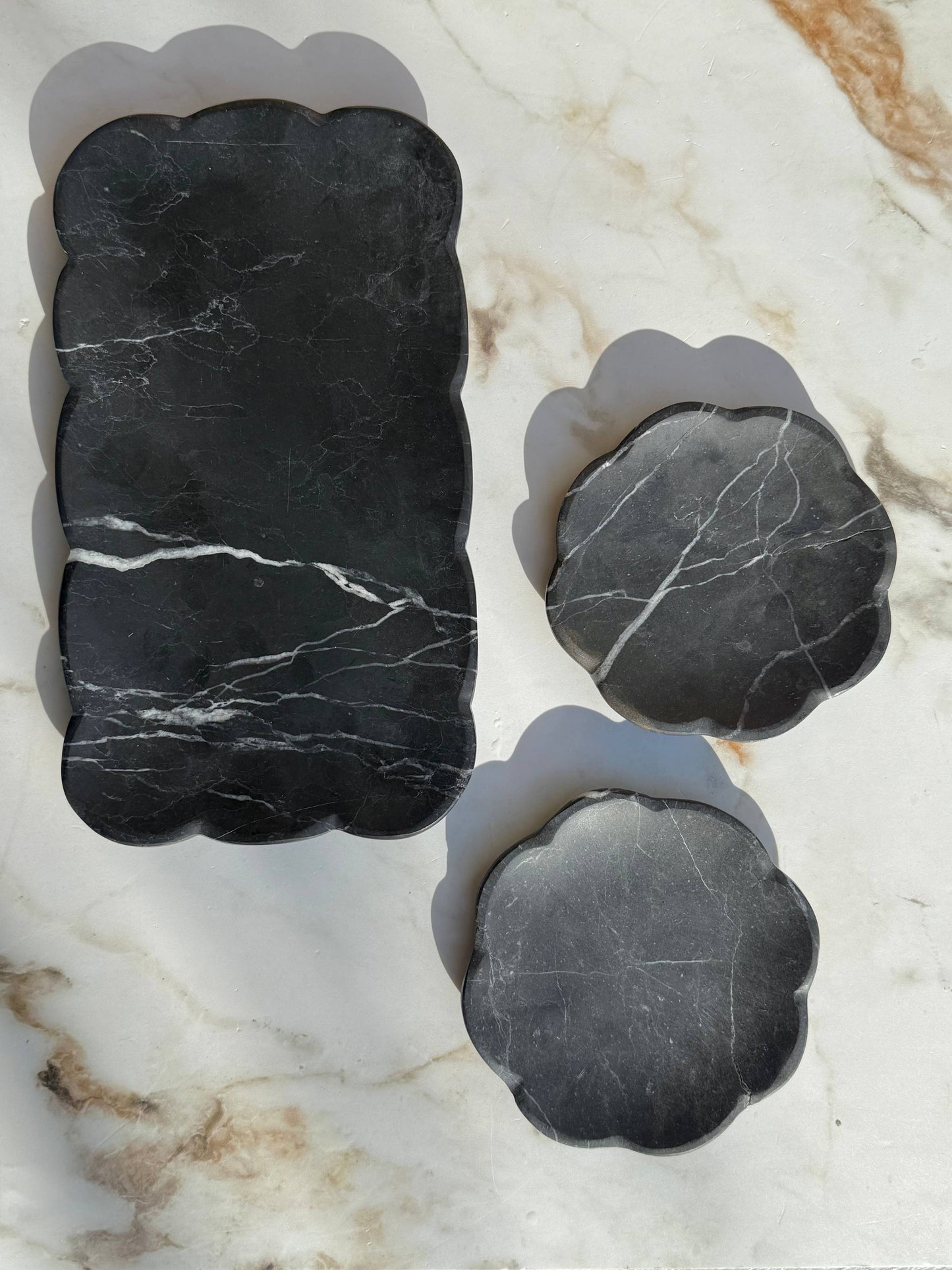 Josaphine Marble Tray, Black