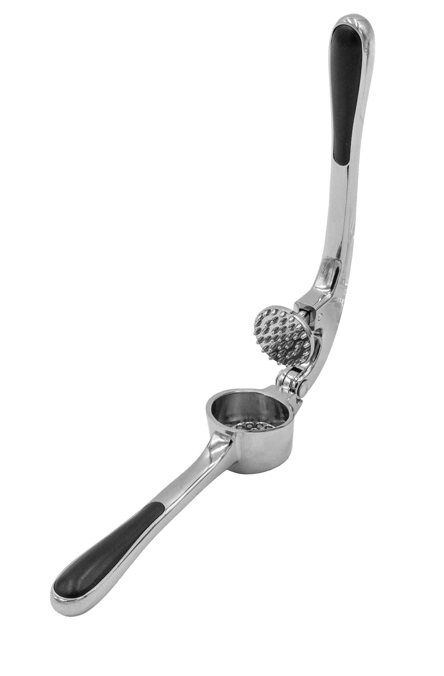 KITCHEN BASICS Garlic Press: Silver / Zinc Alloy / 17x4.5cm/6.7x1.7"
