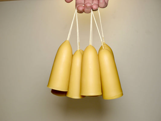 English Stumpie Pair Hand Dipped Beeswax Candles