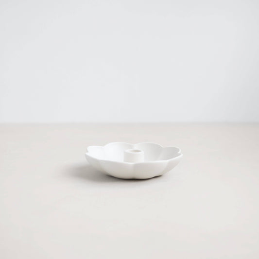 Ceramic Fleur Taper Holder: Wide