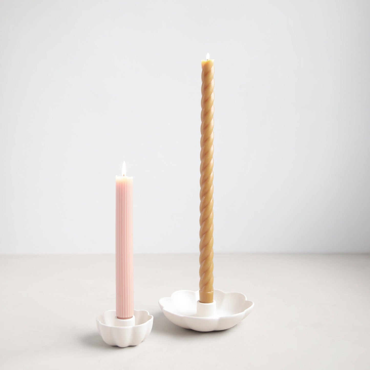 Ceramic Fleur Taper Holder: Wide