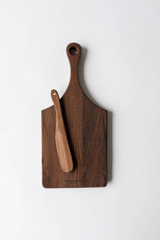 The Cheese Board with Wooden Spreader: Walnut