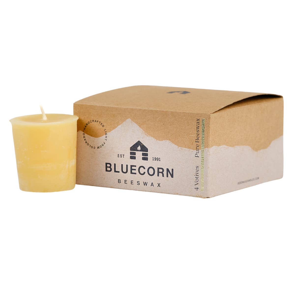 Pure Beeswax Votive Candles - Sustainable & Handcrafted: Raw / 4 Pack