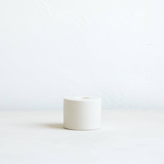 Petite Taper Holders: Matte White / Cone