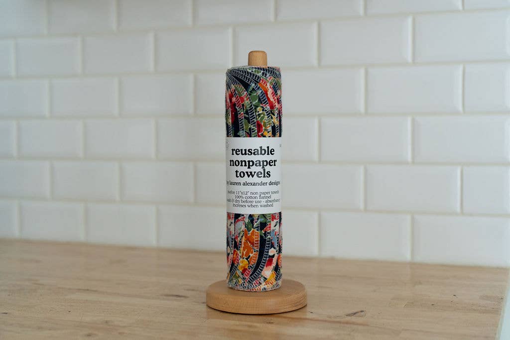 Reusable Paper Towels - Botanist : 6 Pack Rolled