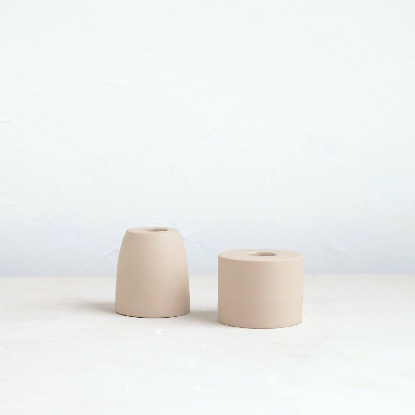 Petite Taper Holders: Matte White / Cone