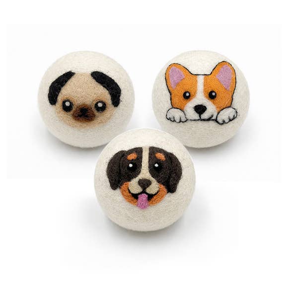 Dogs: Eco Wool Dryer Balls Fair Trade: Corgi
