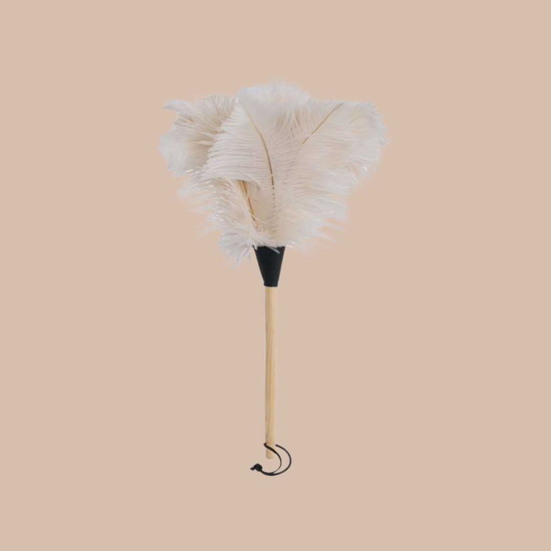 Redecker White Ostrich Feather Duster (Short Handle)