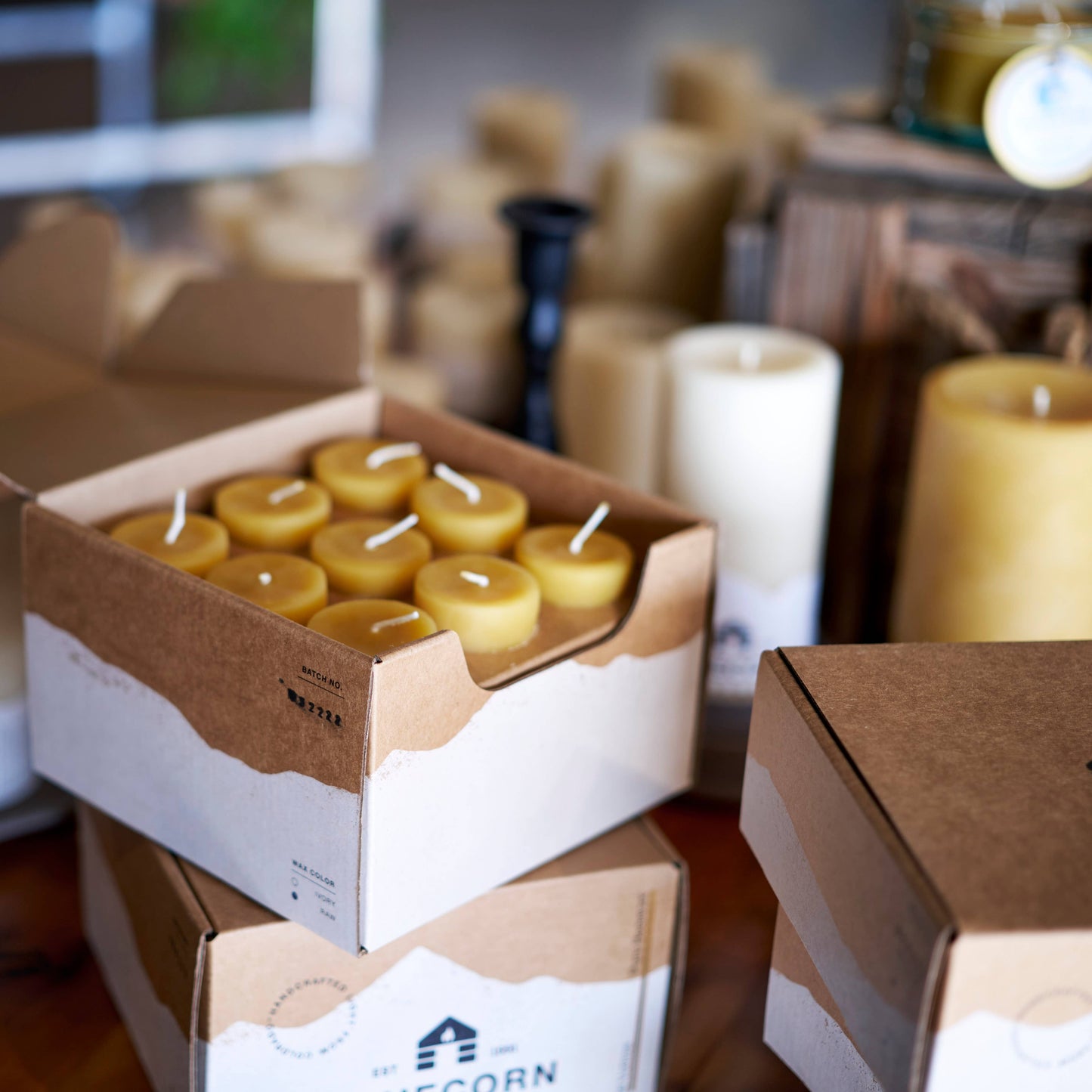 Pure Beeswax Votive Candles - Sustainable & Handcrafted: Raw / 4 Pack