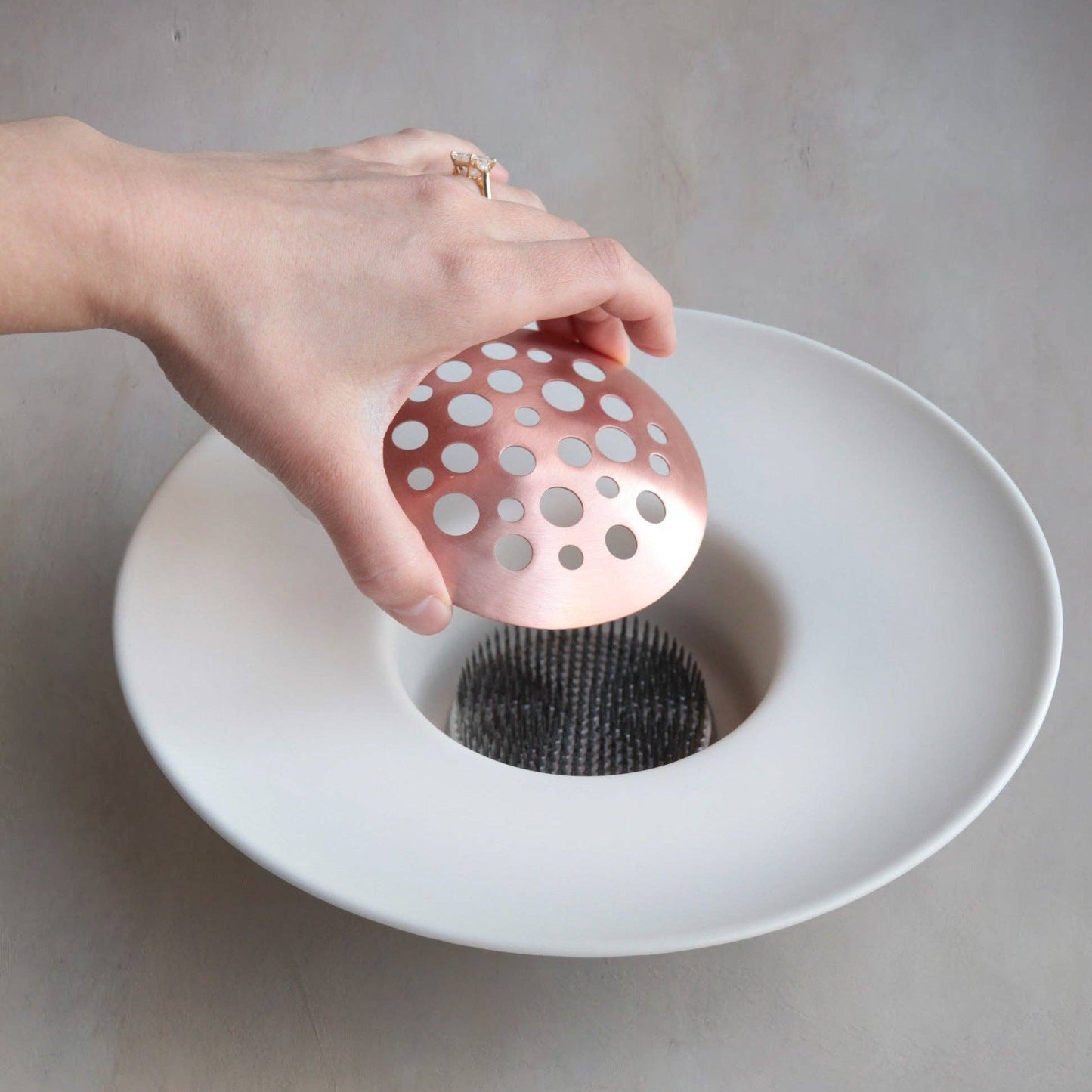 Copper Flower Frog Set