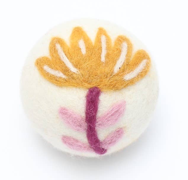 Flowers: Eco Wool Dryer Balls Fair Trade: Pink/Blue