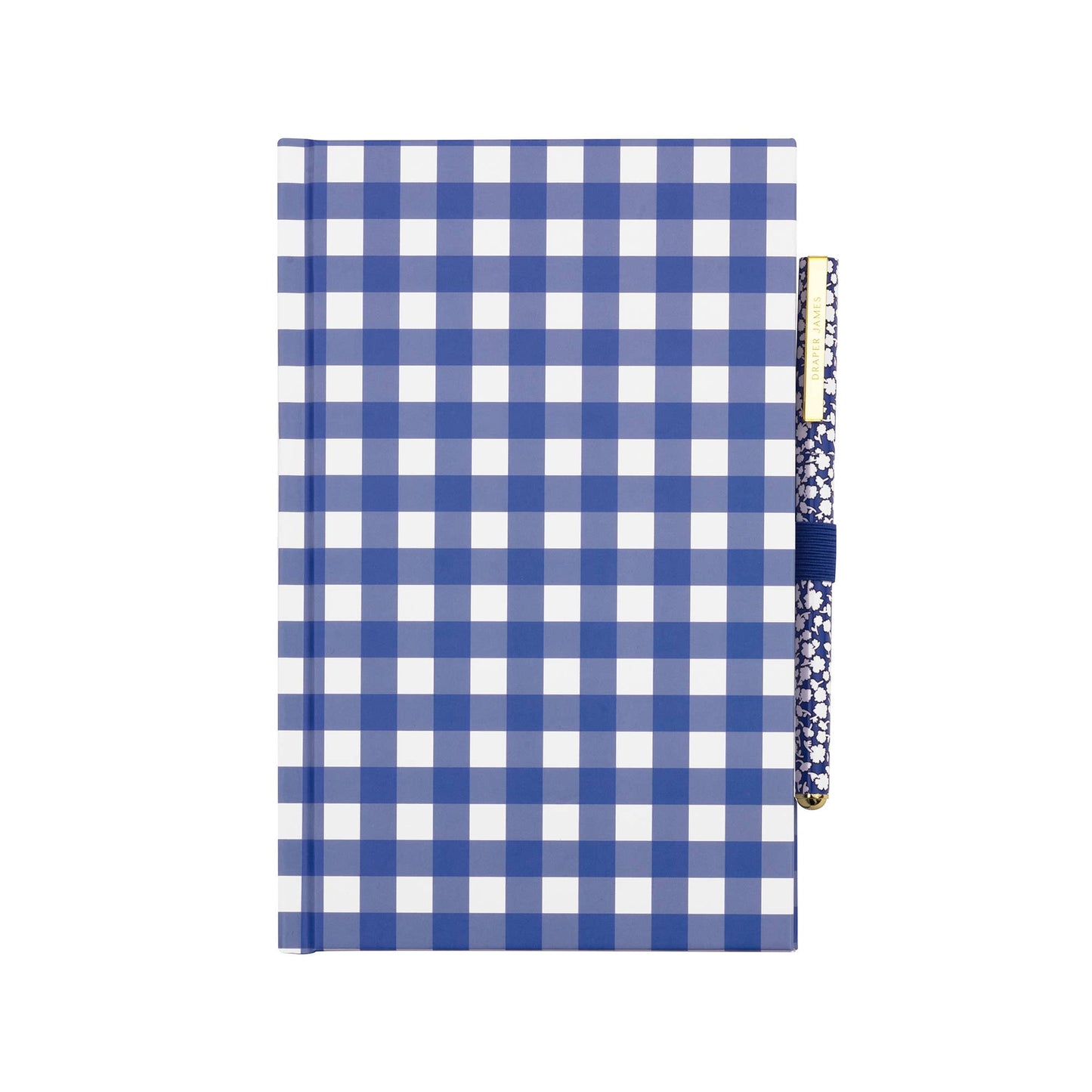 Journal with Pen, Riviera Blue Gingham