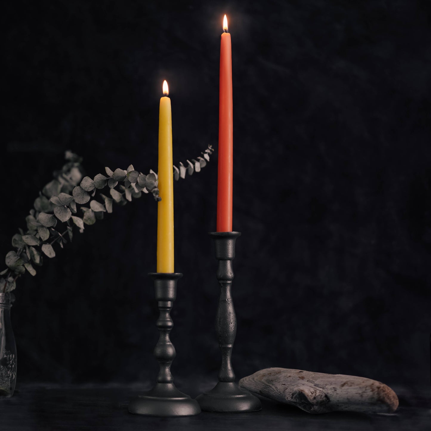 Hand-Dipped Pure Beesewax Taper Candlesticks Halloween Decor: Raw / 12"