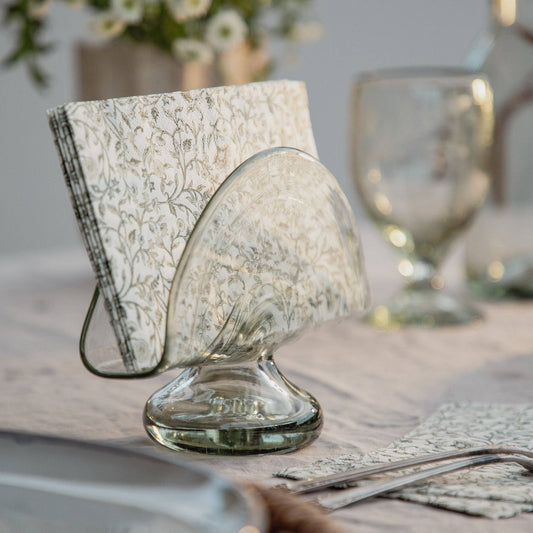 Handblown Recycled Glass Napkin Holder