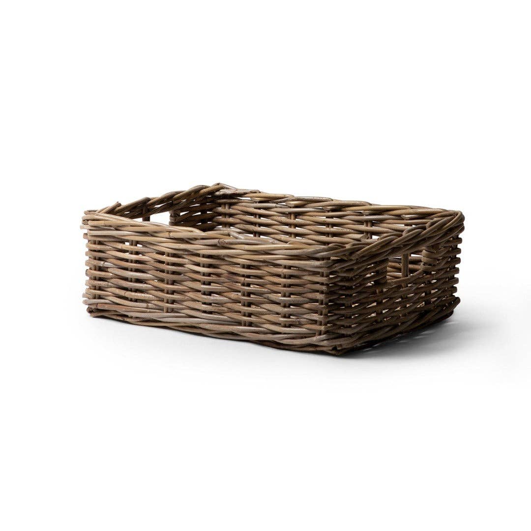 Rattan Rectangle Tray: Small - 4" H