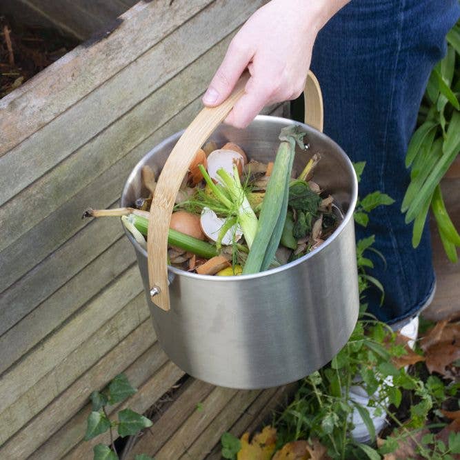 Compost Bin with Charcoal Filter: Olive / 7 Quart