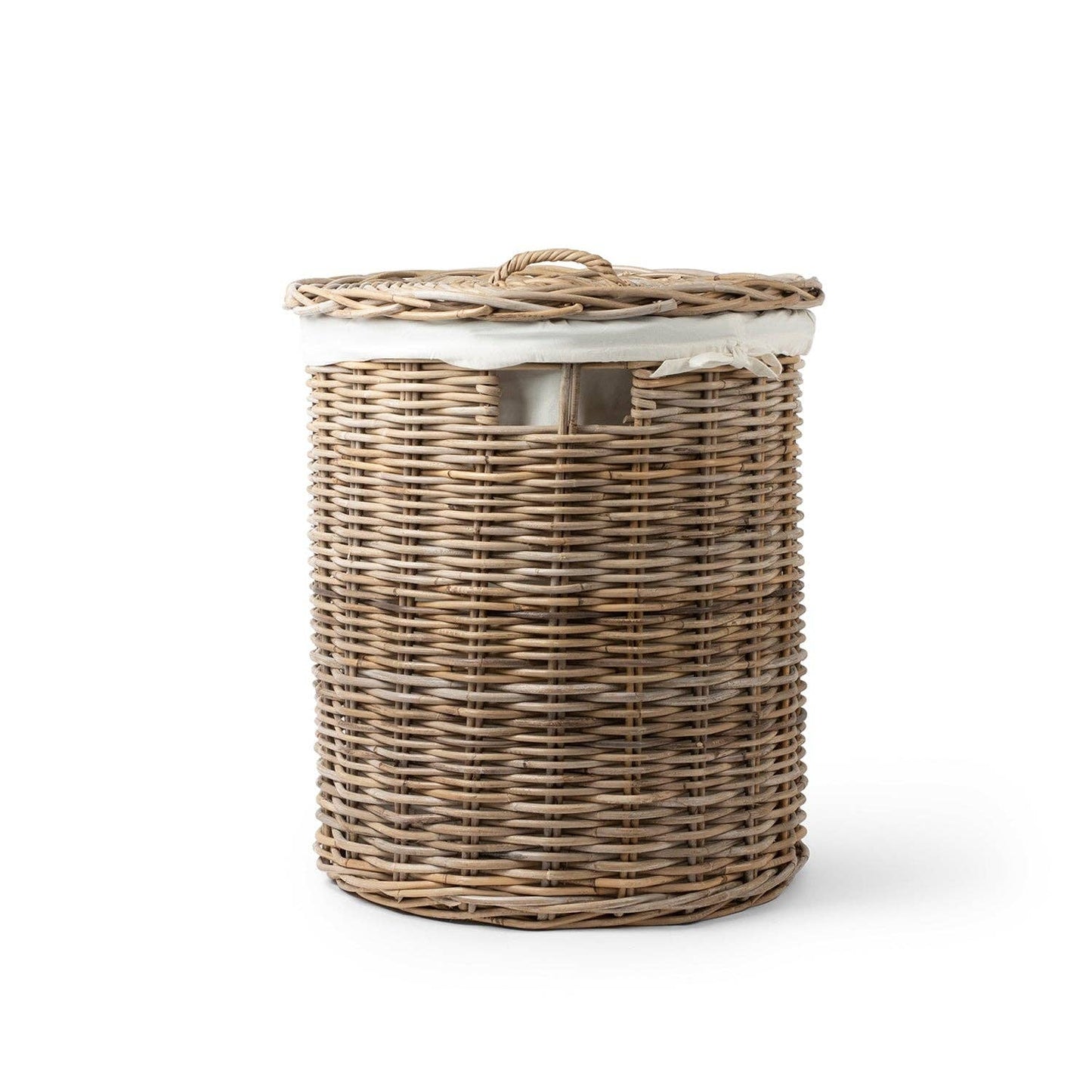 Rattan Laundry Baskets with Lids and Linen Inner Bag: Medium - 18" H