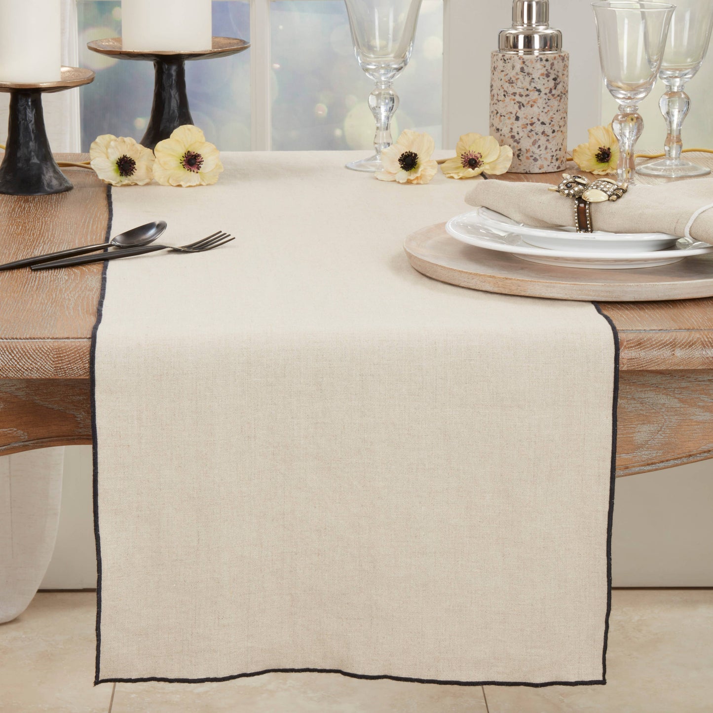 Stonewashed Stitched Edge Table Runner: Red / 16"x72"